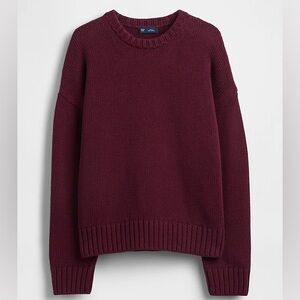 Gap Oversized Cotton Sweater in Burgundy